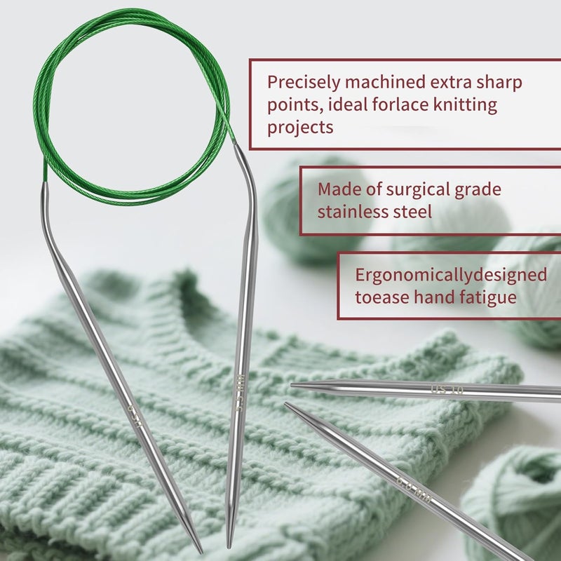 Soosui 5.5 mm Circular Knitting Needles US9 |47 inches/120 cm | for Beginners Knitting Shawls, Scarves, Blankets and Other Large Projects! - Image 3